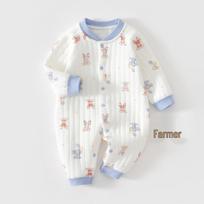 Žieminis šiltas ilgomis rankovėmis kūdikio smėlinukas kombinezonas - Naujagimio pagrindinis sluoksnis pižama Size 66 white