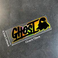 Gold Laser Ghost Motorcycle Stickers Waterproof for Motorbike Fairing Helmet Fuel Tank Car Windows Trunk Scooter Vinyl Decals 12x4.2cm black