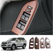 For Toyota Prado Fj150 2010-21 Wood Grain Door Window Switch Panel Cover Trim gray