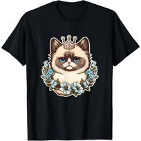 Cute floral rag doll cat Design for Women teen Girl T-Shirt XXXXXL juoda