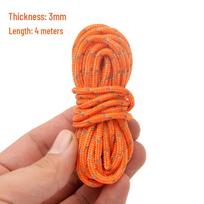 Outdoor Camping Windproof Reflective Tent Rope, 3mm Thick, 4m Long, with Tarp Ground Stake Fixing. orange