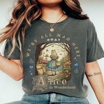 Unisex viršutinė dalis Vintažinė Alice Alisa Stebuklų šalyje Marškinėliai Tamsioji akademinė literatūrinė Alisa Stebuklų šalyje Streetwear 4XL black
