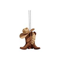 Cowboy Boot Hat Pendant Rearview Mirror Ornament Car Interior Christmas Tree Hanging Decorations Gifts For Men Women I6B0 brown