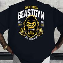 Gorilla Men Cotton TShirt Gym Workout Athletic Streetwear Black - Men's Summer Cotton Graphic Tee 5XL black