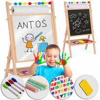 Ricokids dvipusė vaikų lenta 2 viename su magnetiniu ir kreidiniu paviršiumi, 80 × 40 × 28 cm