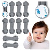 RicoKids baldų, spintelių ir stalčių apsaugos nuo vaikų, 10 vnt., 9,5 × 3,4 cm