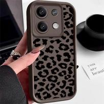Leopardo rašto dėklas Xiaomi Redmi Note 14 13 Pro G 12 11 Funda Xiaomi 14T 13T 11T Pro Poco F6 X6 Pro Atsparus smūgiams minkštas dėklas For Poco X6 Pro gray