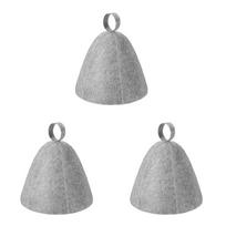 Sauna Hats Thicken Wool Felt Shower Cap Hair Turban Quickly Towel Drying Hats Felt Sauna Hat Men Dry Sauna Cap for Man gray