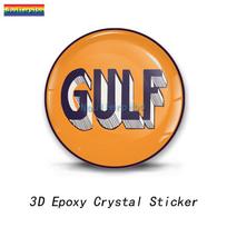 3D Stereo High Quality Epoxy Dome Car Sticker GULF Gas Oil PVC Car Motorcycle Racing Helmet Laptop Mobile Phone Vinyl Decal diameter 5cm šviesiai mėlyna spalva