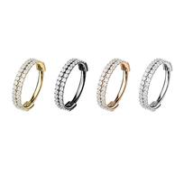 Piercing Titanium F136 Body Jewelry Septum Clicker Nose Hoop Conch Earring Double Row Hinged Segment Ring With Zirconia 16G&1.2x6mm auksas