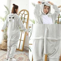 Animal Cat Tiger Kigurumi Unicorn Onesie Adult Teenagers Women Pajamas Funny Flannel Warm Soft Sleepwear Overall Onepiece Jumpsuit Cosplay Costume xl white