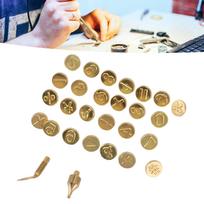 28PCS Number Wood Burning Tip Set Brass Welding Pyrography Head DIY Engraving Tool for Embossing and Carving Crafts