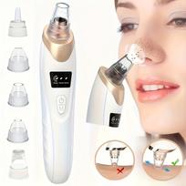 Rechargeable blackhead remover and pore cleaning kit USB Charging4Adjustable suction power with multiple modes and replaceable suction heads for BR8826 beige
