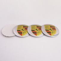 4pcs 56MM  For Porsche Panamera Macan Boxster Cayman Cayenne 911 718 Car Wheel Center Hub Cap Badge Logo Sticker Accessories CVI1 gray