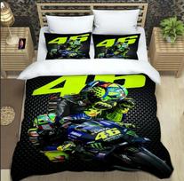 Motociklo Laivyno VR-46 Rašto Antklodės Užvalkalas Su Pagalvių Užvalkalais Mikropluošto 3D Skaitmeniniu Spaudiniu Patalynės Komplektas Viengulis Dvigulis Karalienės Karaliaus 155x200cm white