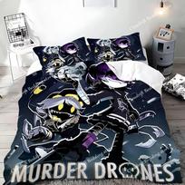 Murder-Drones Duvet Cover Pillowcase Bedding Set Adult Boy Girl Bedroom Decoration Children Gift Single Double Large Size 135x200cm gray
