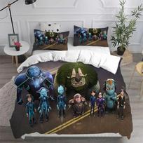 Trollhunters Arcadia Duvet Cover Pillowcase Bedding Set Adult Boy Girl Bedroom Decoration Gift Single Double Large Size 140*200cm/55x79in Single/Twin 3pcs gray
