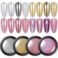 Chrome Nail Powder Metallic Mirror Powder Holographic Powder pink