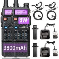 1/2 VNT BaoFeng UV-5R 8W Trijų galių radijo stotelė Didelės galios dvijuostė Ilgo nuotolio 128 KANALAI Nešiojama rankinė UV 5R Mėgėjiška dvipusio ryšio radijo stotelė EURO