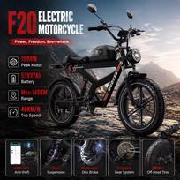 DUOTTS F20 Bike 750W Motor 1000W Peak Power 52V27AH Battery Hydraulic Brake Electric Bike 20-Inch Fat Tire Long Range City Commuting Electric Bicycle