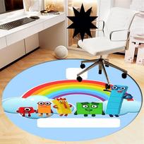 Numberblocks Printed Round Rug Carpet Chair Rug Area Rug Entryway Doormats,for Office Chair Living Room Bedroom Kitchen Room. 80cmx80cm