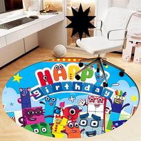 Numberblocks Printed Round Rug Carpet Chair Rug Area Rug Entryway Doormats,for Office Chair Living Room Bedroom Kitchen Room. 120cmx120cm