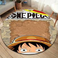 One Piece Monkey D Luffy Round Area Rug Carpet Rug For Living Room Bedroom Sofa Playroom Decor Nonslip Floor Mat 80cmx80cm