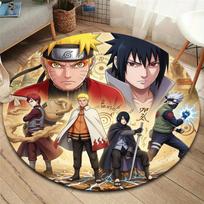 Naruto Vs Pain Round Area Rug Carpet Rug For Living Room Bedroom Sofa Playroom Decor Nonslip Floor Mat 80cmx80cm black