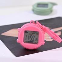 Keychain Small Hanging Watch Night Light Alarm Clock Mini Electronic Watch Student Backpack Buckle Watch pink
