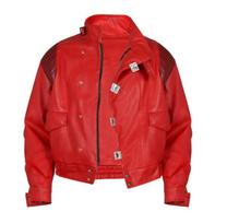 Akira Cosplay Striukė PU Oda Motociklininko Gatvės apranga Anime Role Play Jacket,M red