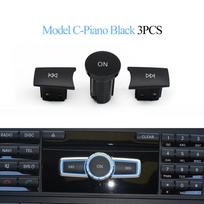 3PCS Front Dashboard  Console Radio CD Player Button Knob Switch Cap For Mercedes Benz W204 X204 W166 W212 W207 W218 W117 W176 black