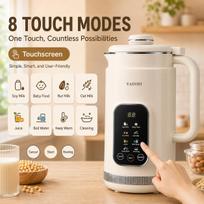 YADIMI 8-in-1 riešutų pieno gaminimo mašina 1500ML, 800W kaitinimas+150W plakimas, jutiklinis ekranas ir savaime išsivalanti funkcija sojų pienui, kūdikių maistui, riešutų pienui, avižų pienui balta