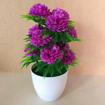 Dirbtinis bonsai netikrų augalų gėlių darbo kambarys namų stalviršio dekoravimas violetinė