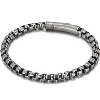 6MM Grandinėlė Vyriška Apyrankė Vyrui Aukso Spalvos Nerūdijančio Plieno Berniukų Apyrankės Moterims Ant Rankos Mannen Armband Papuošalų Aksesuarai Reguliuojama 22CM senos sidabrinės spalvos