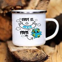 Best Dad In The Word Print Mug Camping Handle Mugs Handle Campfire Party Enamel Cup Creative Coffee Cups The Best Gifts for Dad 360ml