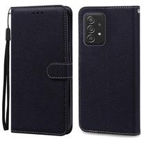 A52 A52S dėklas Samsung Galaxy A52 dėklas Odinis piniginės tipo atverčiamas dėklas Samsung Galaxy A52s dėklas 5G Apsauginis dangtelis Fundas Samsung A52S 5G juoda