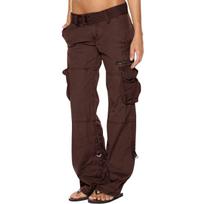 Womens Baggy Cargo Pants Vintage Jeans with Pockets Wide Leg Trousers Loose Overalls Long Pants Cargo Pants S black