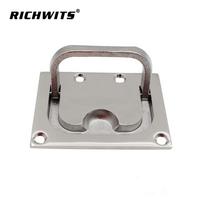 316 Stainless Steel Square Floor Latch Deck Cover Pull Handle gray