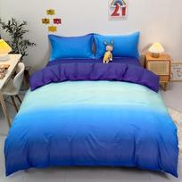 Paprastas alijošiaus medvilnės keturių dalių komplektas Trijų dalių komplektas antklodės užvalkalas patalynei žmonėms 1.2m three-piece set blue