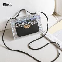 Bag Women'S Fashion Chain Transparent Fashion Square Sling Bag Shoulder Personality All-Match Messenger Texture Lady Flap Bag gray