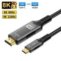 USB C to HDMI Cable 8K@60Hz 4K@120Hz Type C to HDMI 2.1 Thunderbolt 3/4 Compatible HDTV Cable for iphone 16/15 MacBook Huawei 3M