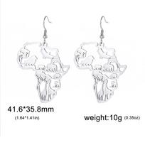 My Shape Africa Map Animal Earrings for Women Lions Elephant Monkey Giraffe Tree Stainless Steel African Jewelry Gifts Female white