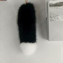 Fashion Huge Fluffy Faux Fur Fox Tail Keychain Warm Thickening Therian Tail Bag Charms Soft Fur Pendant for Women Girl gray