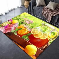 Fresh Green Lemon Pattern Carpet Fruit Print Area Rug Home Living Room Bedroom Floor Mat Bathroom Door Mat Bedside Rug 40cm x 60cm yellow