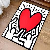 1pc Keith Haring Ascending2 Print Area Rug - Soft, Washable Non-Slip Indoor Mat for Office Chairs, Living Room, Home Office Decorative Rug 40cmx60cm