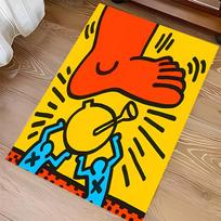 1pc Keith Haring Ascending2 Print Area Rug - Soft, Washable Non-Slip Indoor Mat for Office Chairs, Living Room, Home Office Decorative Rug 40cmx60cm