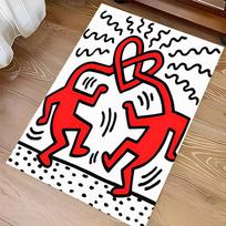 1pc Keith Haring Ascending2 Print Area Rug - Soft, Washable Non-Slip Indoor Mat for Office Chairs, Living Room, Home Office Decorative Rug 40cmx60cm