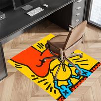 1pc Keith Haring Ascending2 Print Area Rug - Soft, Washable Non-Slip Indoor Mat for Office Chairs, Living Room, Home Office Decorative Rug 50cmx80cm