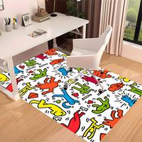 1pc Keith Haring Ascending2 Print Area Rug - Soft, Washable Non-Slip Indoor Mat for Office Chairs, Living Room, Home Office Decorative Rug 80cmx120cm