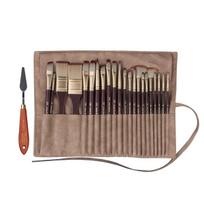 Acrylic Paint Brushes Oil Paint Brushes Artist Paint Brushes Set Bag Pack with Scraper 24 Pcs Gouache Wooden Handle Brushes 23Pcs brush and bag black